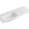 Leroy Merlin Lavabo a incasso rettangolare vasca a sinistra L 120.5 x H 15 x P 46 cm in resina bianco opaco