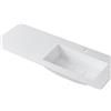 Leroy Merlin Lavabo a incasso rettangolare vasca a destra L 120.5 x H 15 x P 46 cm in resina bianco opaco
