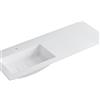 Leroy Merlin Lavabo a incasso rettangolare vasca a sinistra L 120.5 x H 15 x P 46 cm in resina bianco opaco