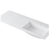 Leroy Merlin Lavabo a incasso rettangolare vasca a destra L 120.5 x H 15 x P 46 cm in resina bianco opaco