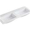 Leroy Merlin Lavabo a incasso rettangolare doppia vasca L 120.5 x H 15 x P 46 cm in resina bianco opaco
