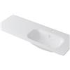 Leroy Merlin Lavabo a incasso rettangolare vasca a destra L 120.5 x H 15 x P 46 cm in resina bianco opaco