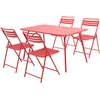 Leroy Merlin Set tavolo e sedie Cafe origami in acciaio rosso per 5 persone