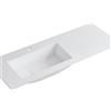 Leroy Merlin Lavabo a incasso rettangolare vasca a sinistra L 120.5 x H 15 x P 46 cm in resina bianco lucido