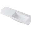 Leroy Merlin Lavabo a incasso rettangolare vasca a destra L 120.5 x H 15 x P 46 cm in resina bianco lucido