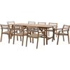 NATERIAL Set tavolo e sedie Oasis NATERIAL in acacia beige per 8 persone