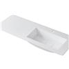 Leroy Merlin Lavabo a incasso rettangolare vasca a destra L 120.5 x H 15 x P 46 cm in resina bianco lucido