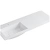 Leroy Merlin Lavabo a incasso rettangolare vasca a sinistra L 120.5 x H 15 x P 46 cm in resina bianco lucido