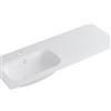 Leroy Merlin Lavabo a incasso rettangolare vasca a sinistra L 120.5 x H 15 x P 46 cm in resina bianco opaco