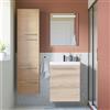 SENSEA Mobile bagno sospeso con lavabo L 45 x H 58 x P 33 cm rovere ribeira, 1 anta per vasca centrale Remix