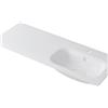 Leroy Merlin Lavabo a incasso rettangolare vasca a destra L 120.5 x H 15 x P 46 cm in resina bianco opaco