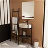 HOMESIGHT Mobile bagno da terra con lavabo L 55 x H 89.5 x P 37.5 cm nero e beige per vasca a sinistra Alba