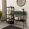 HOMESIGHT Mobile bagno da terra con lavabo L 81 x H 89.5 x P 37.5 cm nero e verde per vasca a sinistra Alba