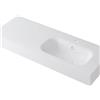 Leroy Merlin Lavabo a incasso rettangolare vasca a destra L 120.5 x H 15 x P 46 cm in resina bianco opaco