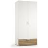 Leroy Merlin Kit cabina armadio armadio con tubo abiti e cassetto in truciolare L 80 x H 190 x P 52 cm bianco