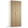 Leroy Merlin Kit cabina armadio armadio con tubo abiti e ripiani in truciolare 80 x 190 x 52 cm bianco con ante rovere