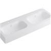 Leroy Merlin Lavabo a incasso rettangolare doppia vasca L 120.5 x H 15 x P 46 cm in resina bianco opaco