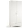 Leroy Merlin Kit cabina armadio armadio con tubo abiti e cassetto in truciolare L 80 x H 190 x P 52 cm bianco