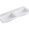 Leroy Merlin Lavabo a incasso rettangolare doppia vasca L 120.5 x H 15 x P 46 cm in resina bianco lucido