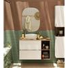 SENSEA Mobile bagno sospeso con lavabo, top incluso L 80 x H 55 x P 45 cm bianco e miele 2 cassetti per vasca centrale Modern