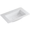 Leroy Merlin Lavabo a incasso rettangolare vasca centrale L 80.5 x H 15 x P 46 cm in resina bianco lucido