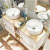 SENSEA Mobile bagno sospeso con lavabo, top incluso L 120 x H 55 x P 45 cm bianco e miele 4 cassetti per doppia vasca Modern