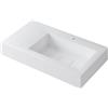 Leroy Merlin Lavabo a incasso rettangolare vasca a destra L 80.5 x H 15 x P 46 cm in resina bianco lucido
