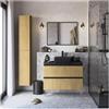 SENSEA Mobile bagno sospeso Studio con lavabo, top incluso L 90 x H 58 x P 48.1 cm rovere cannettato 2 cassetti per vasca centrale