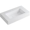 Leroy Merlin Lavabo a incasso rettangolare vasca centrale L 90.5 x H 15 x P 46 cm in resina bianco lucido