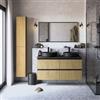 SENSEA Mobile bagno sospeso Studio con lavabo, top incluso L 60 x H 58 x P 48.1 cm rovere cannettato 4 cassetti per vasca centrale