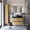 SENSEA Mobile bagno sospeso Studio con lavabo, top incluso L 90 x H 58 x P 48.1 cm rovere cannettato 2 cassetti per vasca centrale