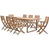 NATERIAL Set tavolo e sedie Solaris II NATERIAL in acacia marrone per 8 persone