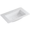 Leroy Merlin Lavabo a incasso rettangolare vasca centrale L 80.5 x H 15 x P 46 cm in resina bianco opaco