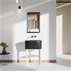 COLAVENE Mobile bagno da terra con lavabo L 50 x H 57 x P 41.5 cm frassino naturale e nero per vasca centrale Tino