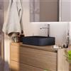 Leroy Merlin Lavabo da appoggio Sandstone rettangolare in cemento L 40.6 x H 10.1 x P 30.4 cm nero piletta non inclusa