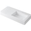 Leroy Merlin Lavabo a incasso rettangolare vasca a destra L 100.5 x H 15 x P 46 cm in resina bianco lucido
