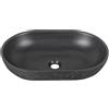 Leroy Merlin Lavabo da appoggio Sandstone ovale in cemento L 53 x H 13 x P 35 cm nero piletta non inclusa