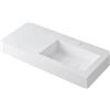 Leroy Merlin Lavabo a incasso rettangolare vasca a destra L 100.5 x H 15 x P 46 cm in resina bianco opaco