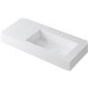 Leroy Merlin Lavabo a incasso rettangolare vasca a destra L 100.5 x H 15 x P 46 cm in resina bianco opaco