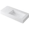 Leroy Merlin Lavabo a incasso rettangolare vasca a destra L 100.5 x H 15 x P 46 cm in resina bianco lucido