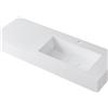 Leroy Merlin Lavabo a incasso rettangolare vasca a destra L 120.5 x H 15 x P 46 cm in resina bianco opaco