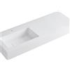 Leroy Merlin Lavabo a incasso rettangolare vasca a sinistra L 120.5 x H 15 x P 46 cm in resina bianco opaco