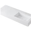 Leroy Merlin Lavabo a incasso rettangolare vasca a destra L 120.5 x H 15 x P 46 cm in resina bianco opaco
