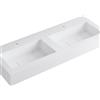 Leroy Merlin Lavabo a incasso rettangolare doppia vasca L 120.5 x H 15 x P 46 cm in resina bianco opaco