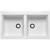 DELINIA Lavello integrato 2 vasche in resina bianco DELINIA Scirocco L 50 x L 86 cm