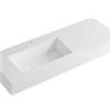 Leroy Merlin Lavabo a incasso rettangolare vasca a sinistra L 120.5 x H 15 x P 46 cm in resina bianco lucido