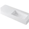 Leroy Merlin Lavabo a incasso rettangolare vasca a destra L 120.5 x H 15 x P 46 cm in resina bianco lucido