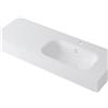 Leroy Merlin Lavabo a incasso rettangolare vasca a destra L 120.5 x H 15 x P 46 cm in resina bianco lucido