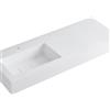 Leroy Merlin Lavabo a incasso rettangolare vasca a sinistra L 120.5 x H 15 x P 46 cm in resina bianco lucido