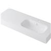 Leroy Merlin Lavabo a incasso rettangolare vasca a destra L 120.5 x H 15 x P 46 cm in resina bianco lucido